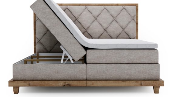 miniaturka Łóżko BEIGE Designerskie i Kontynentalne do Sypialni