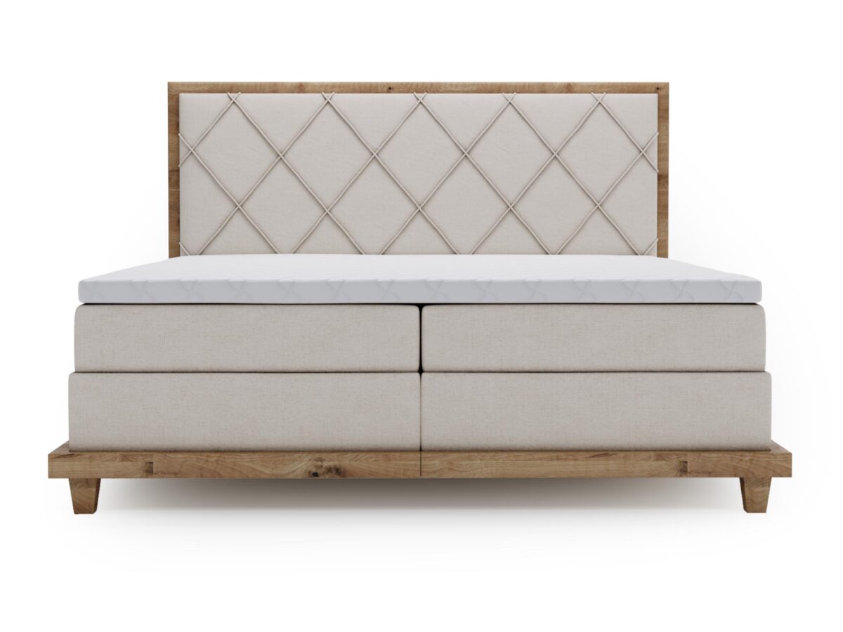 Łóżko BEIGE Designerskie i Kontynentalne do Sypialni