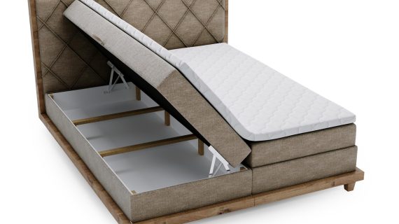 miniaturka Łóżko BEIGE Designerskie i Kontynentalne do Sypialni