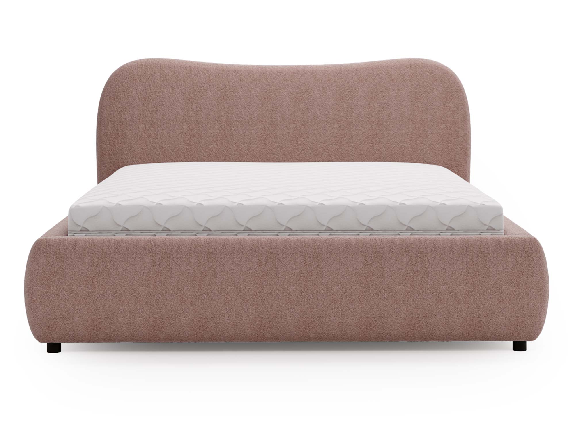 Pudrowo-różowe łóżko z miękkim bokiem – styl nowojorski