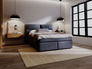 miniaturka Łóżko DOODII Grafitowe Kontynentalne do Sypialni