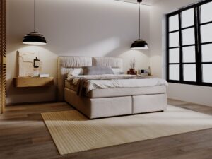 miniaturka Łóżko DOODII Grafitowe Kontynentalne do Sypialni