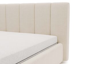 miniaturka Łóżko ELBASIC Szare z Pikowanym Zagłówkiem