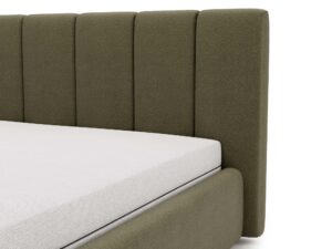 miniaturka Łóżko ELBASIC Szare z Pikowanym Zagłówkiem