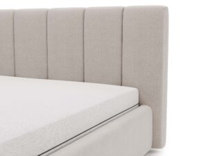miniaturka Łóżko ELBASIC Szare z Pikowanym Zagłówkiem