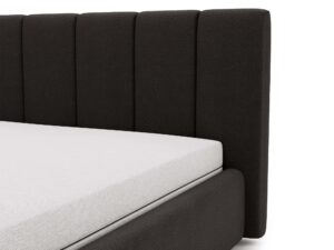 miniaturka Łóżko ELBASIC Szare z Pikowanym Zagłówkiem