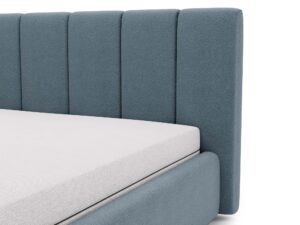 miniaturka Łóżko ELBASIC Szare z Pikowanym Zagłówkiem