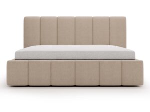 miniaturka Łóżko ELBASIC Szare z Pikowanym Zagłówkiem