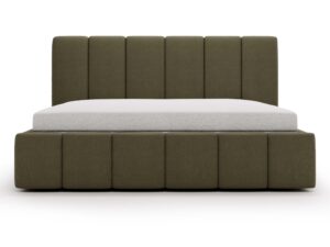 miniaturka Łóżko ELBASIC Szare z Pikowanym Zagłówkiem