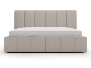 miniaturka Łóżko ELBASIC Szare z Pikowanym Zagłówkiem