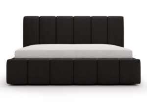 miniaturka Łóżko ELBASIC Szare z Pikowanym Zagłówkiem