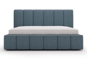 miniaturka Łóżko ELBASIC Szare z Pikowanym Zagłówkiem