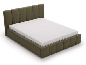 miniaturka Łóżko ELBASIC Szare z Pikowanym Zagłówkiem