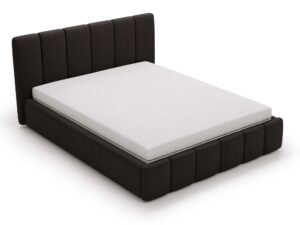 miniaturka Łóżko ELBASIC Szare z Pikowanym Zagłówkiem