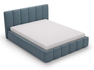 miniaturka Łóżko ELBASIC Szare z Pikowanym Zagłówkiem