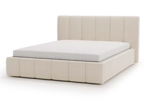 miniaturka Łóżko ELBASIC Szare z Pikowanym Zagłówkiem