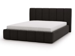 miniaturka Łóżko ELBASIC Szare z Pikowanym Zagłówkiem