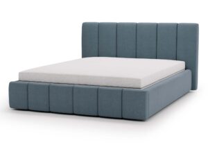 miniaturka Łóżko ELBASIC Szare z Pikowanym Zagłówkiem