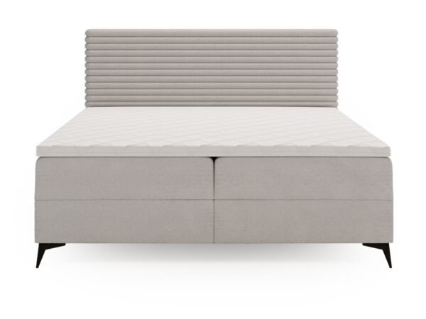 Łóżko kontynentalne jasnoszare widok frontalny