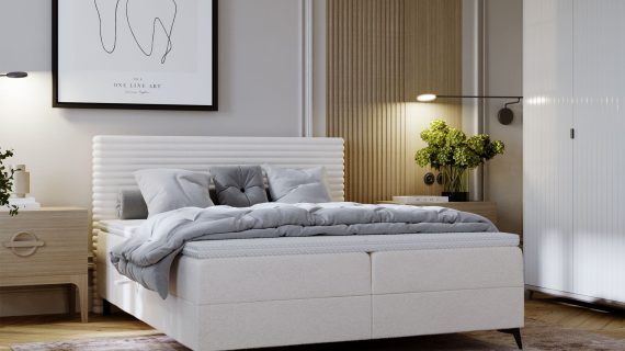 miniaturka Łóżko LILIA Białe i Designerskie do Sypialni
