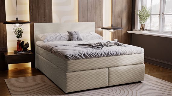 miniaturka Łóżko AVIST Klasyczne Tapicerowane do Sypialni