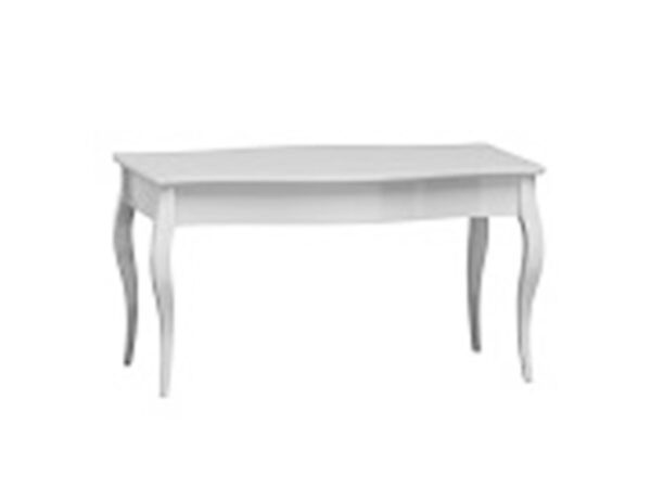 Biały stół z giętymi nogami w klasycznym stylu glamour