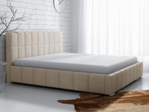 miniaturka Łóżko HABIBI Tapicerowane z Prostym Zagłówkiem