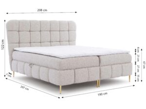 miniaturka Łóżko ALBA Wysokie ze Złotymi Nóżkami