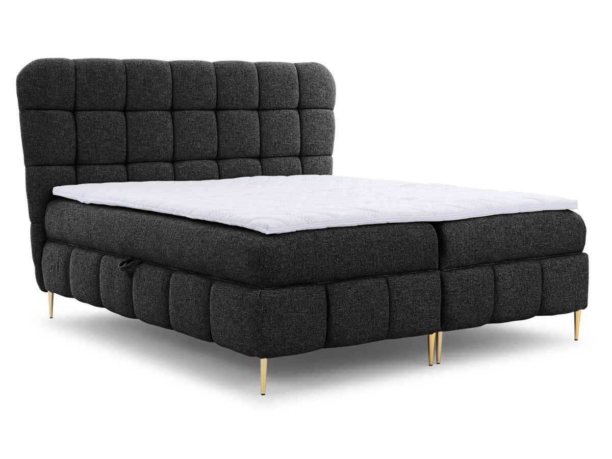 Łóżko ALBA Wysokie ze Złotymi Nóżkami