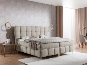 miniaturka Łóżko ALBA Wysokie ze Złotymi Nóżkami