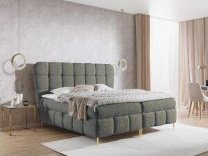 miniaturka Łóżko ALBA Wysokie ze Złotymi Nóżkami