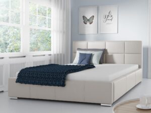 miniaturka Łóżko PUREA z Tapicerowanym Zagłówkiem do Sypialni