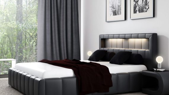 miniaturka Luksusowe Łóżko FABRIS z LED Oświetleniem