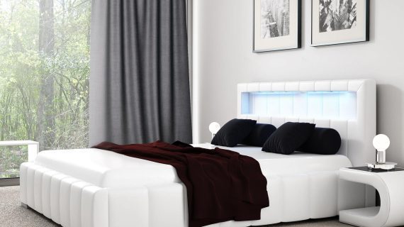 miniaturka Luksusowe Łóżko FABRIS z LED Oświetleniem