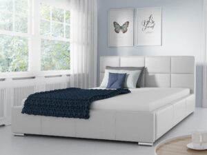 miniaturka Łóżko PUREA z Tapicerowanym Zagłówkiem do Sypialni