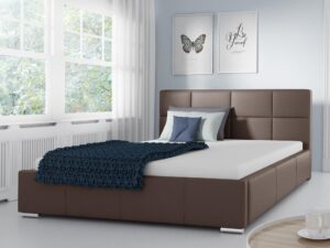 miniaturka Łóżko PUREA z Tapicerowanym Zagłówkiem do Sypialni