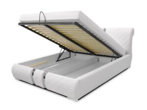 miniaturka Łóżko ASSE Tapicerowane z Ozdobną Listwą