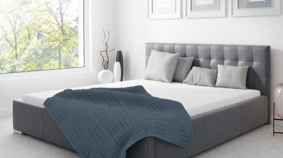 miniaturka Łóżko GIORNO Stylowe z Prostym Zagłówkiem