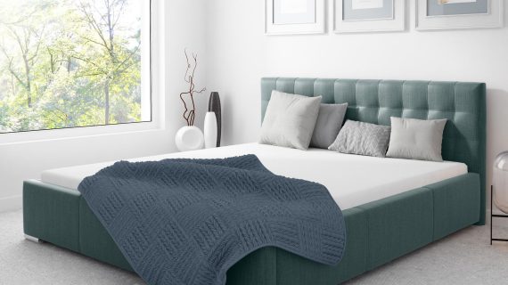 miniaturka Łóżko GIORNO Stylowe z Prostym Zagłówkiem