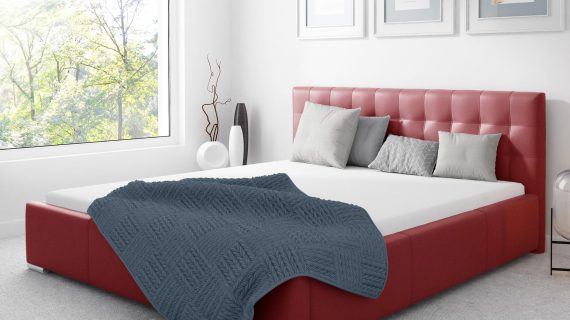 miniaturka Łóżko GIORNO Stylowe z Prostym Zagłówkiem