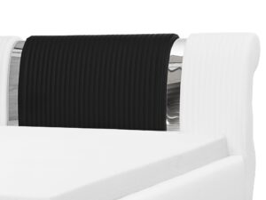 miniaturka Łóżko FOGLIO Białe z Czarnymi Akcentami