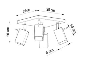 miniaturka MELIA 4 Stalowy Plafon Styl Industrialny