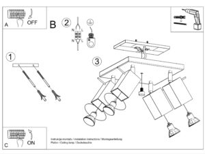 miniaturka MELIA 4 Stalowy Plafon Styl Industrialny