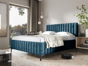 miniaturka Brązowe Łóżko Tapicerowane SENAPE