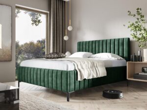 miniaturka Brązowe Łóżko Tapicerowane SENAPE