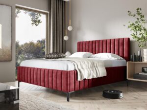 miniaturka Brązowe Łóżko Tapicerowane SENAPE