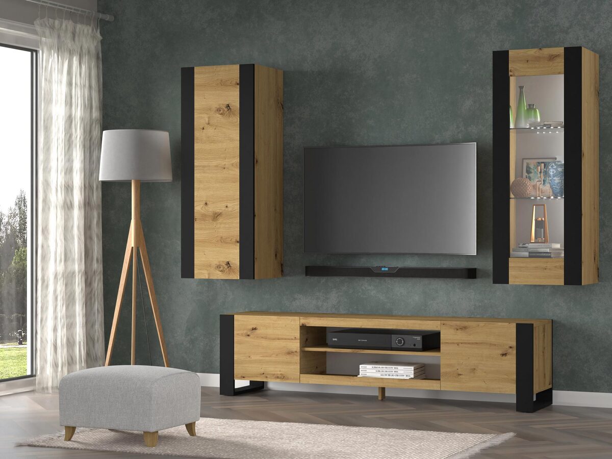 Meblościanka Takoz B do Salonu w Stylu Rustykalnym