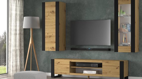 Meblościanka Takoz B do Salonu w Stylu Rustykalnym