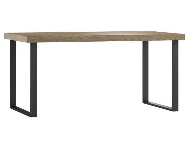 Stół z prostym blatem dębowym i metalowymi nogami w stylu loftowym