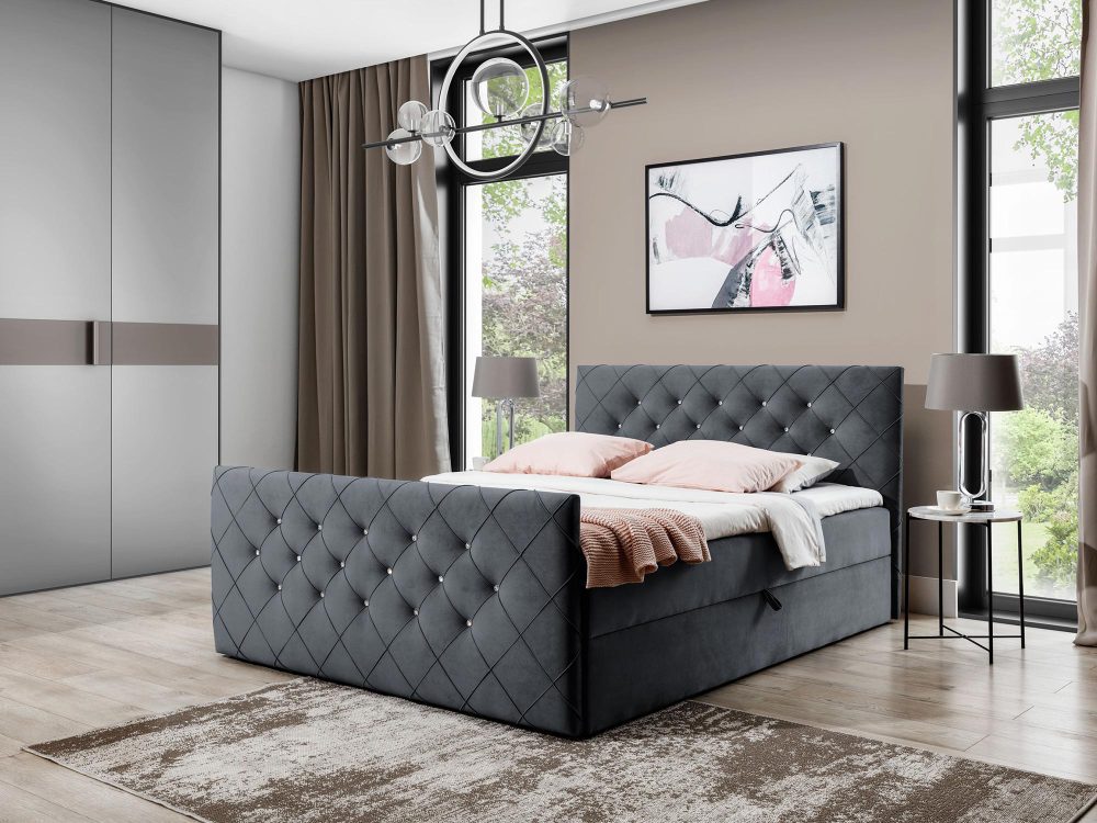 Stylowe Łóżko Diamond Sky w Stylu Glamour - obrazek 6